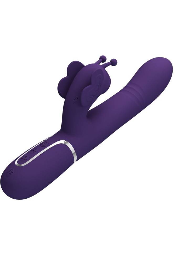 PRETTY LOVE - VIBRATORE MULTIFUNZIONE RABBIT 4 IN 1 FARFALLA VIOLA