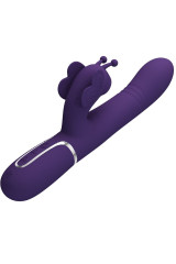 PRETTY LOVE - VIBRATORE MULTIFUNZIONE RABBIT 4 IN 1 FARFALLA VIOLA