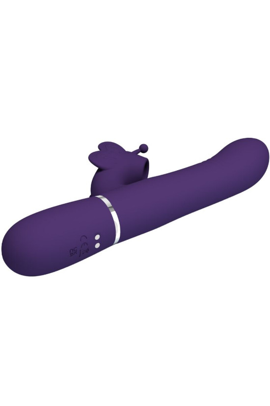 PRETTY LOVE - VIBRATORE MULTIFUNZIONE RABBIT 4 IN 1 FARFALLA VIOLA