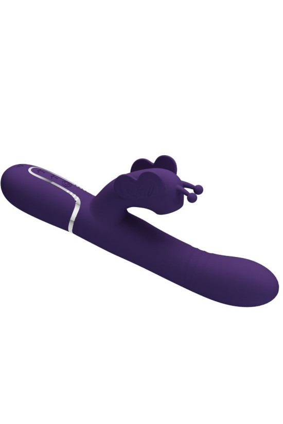 PRETTY LOVE - VIBRATORE MULTIFUNZIONE RABBIT 4 IN 1 FARFALLA VIOLA