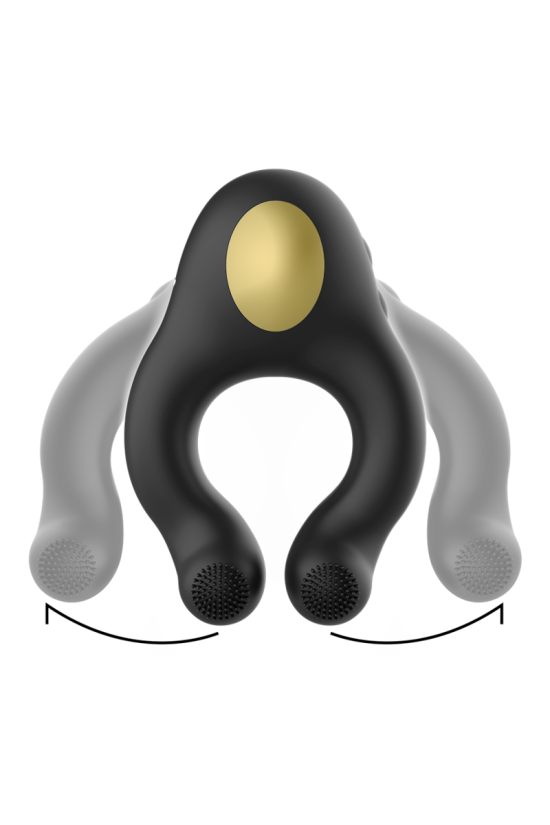 ARMONY - ANELLO VIBRATORE IN SILICONE 3 MOTORI RICARICABILE NERO - ORO