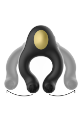 ARMONY - ANELLO VIBRATORE IN SILICONE 3 MOTORI RICARICABILE NERO - ORO