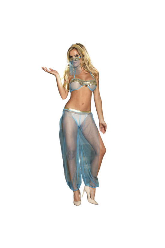 SUBBLIME - SET DI LINGERIE BLU STILE INDIA L/XL