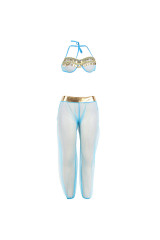 SUBBLIME - SET DI LINGERIE BLU STILE INDIA L/XL