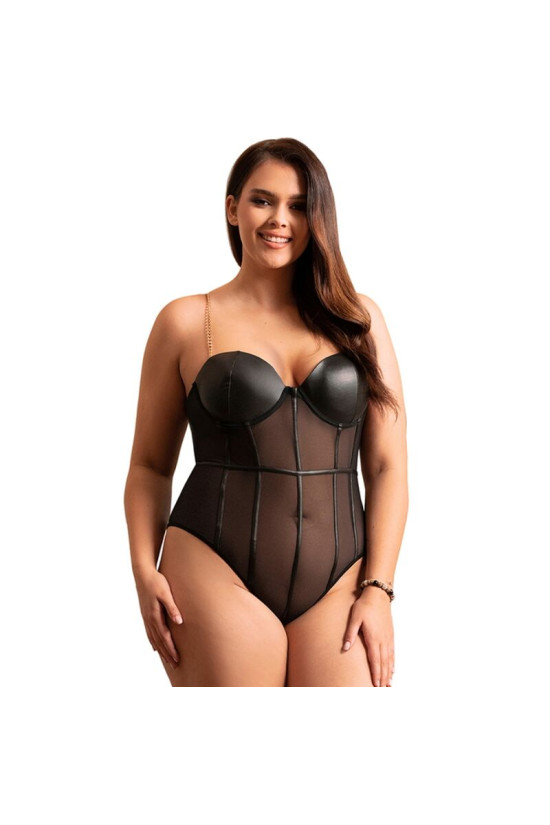 SUBBLIME - BODY CON BRETELLE A CATENA NERA L/XL