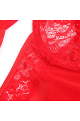 SUBBLIME - ORSACCHIOTTO CON GIARRETTIERA CON DETTAGLIO IN PIZZO E STRISCE ROSSO S/M