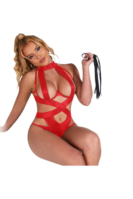 SUBBLIME - BODY SEXY CAVEZZA CON IMBRACATURA ROSSO S/M