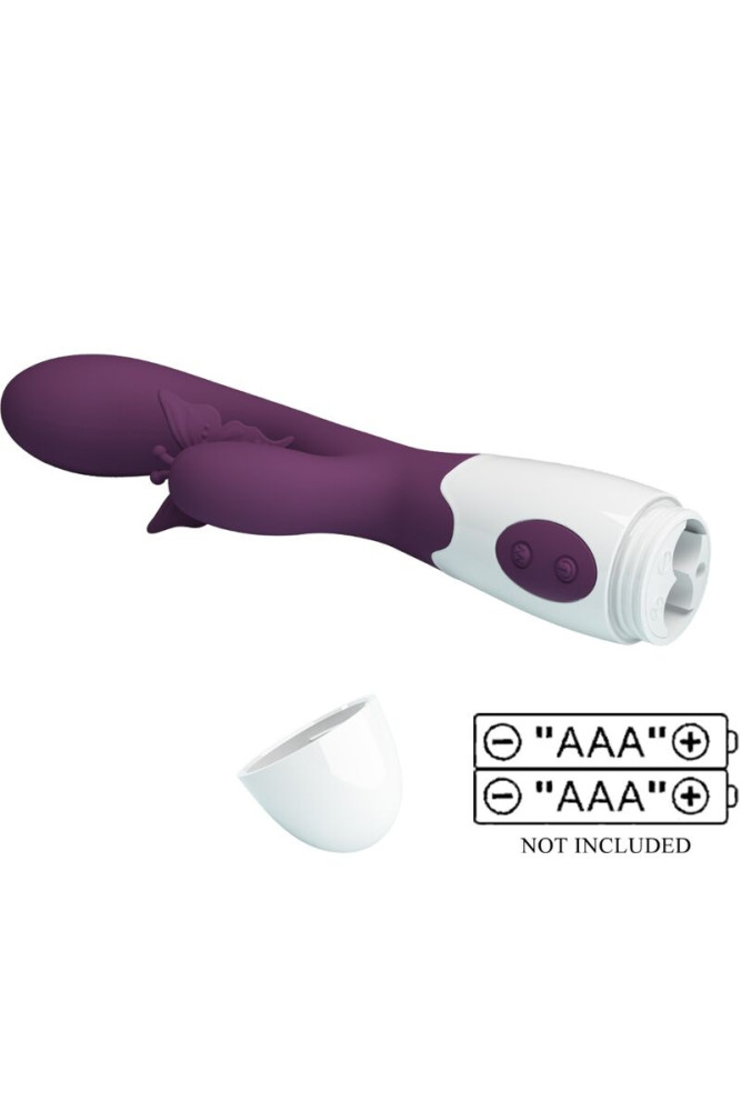PRETTY LOVE - BUTTERFLY KISS VIBRATORE RABBIT E STIMOLATORE PUNTO G VIOLA