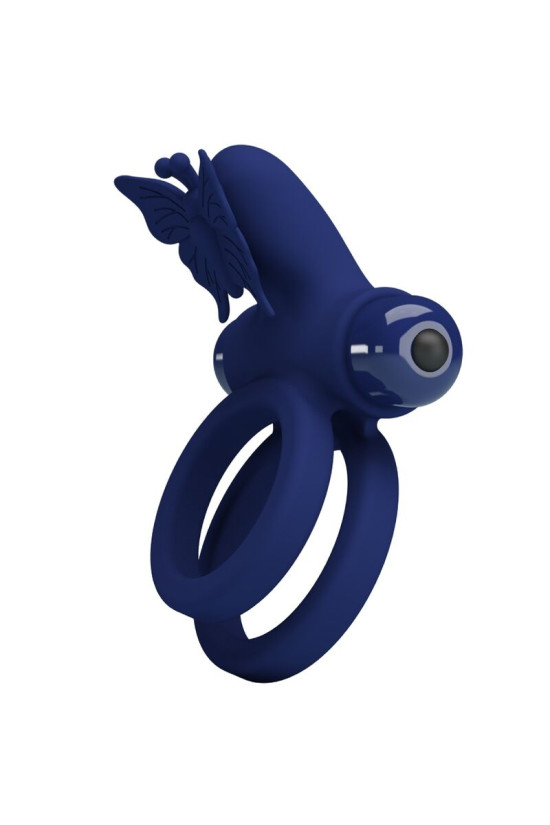 PRETTY LOVE - JAMELE DOPPIO ANELLO CON VIBRAZIONE E STIMOLATORE FARFALLA BLU