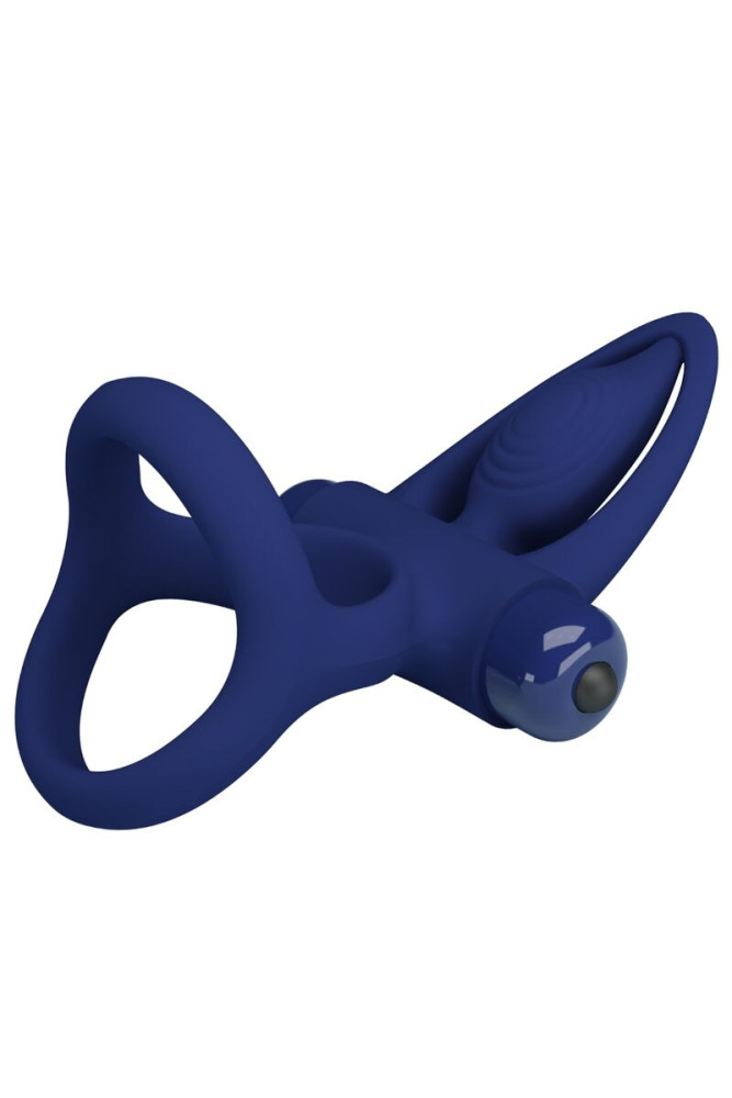 PRETTY LOVE - MAT DOPPIO ANELLO CON VIBRAZIONE E STIMOLATORE BLU