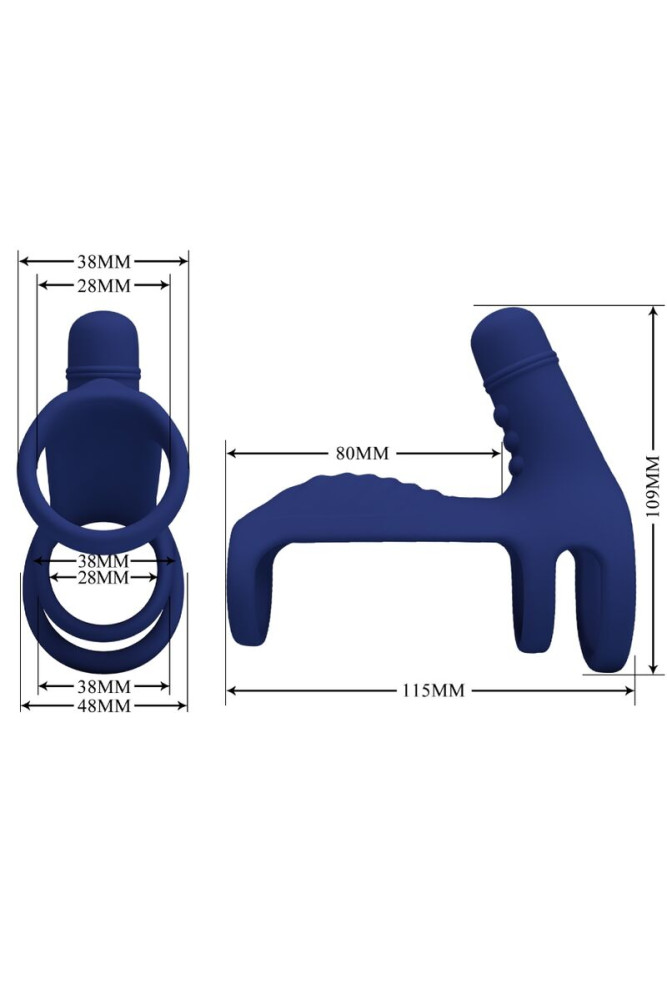 PRETTY LOVE - ANELLO VIBRANTE ELISH CON ESTENSIONE BLU