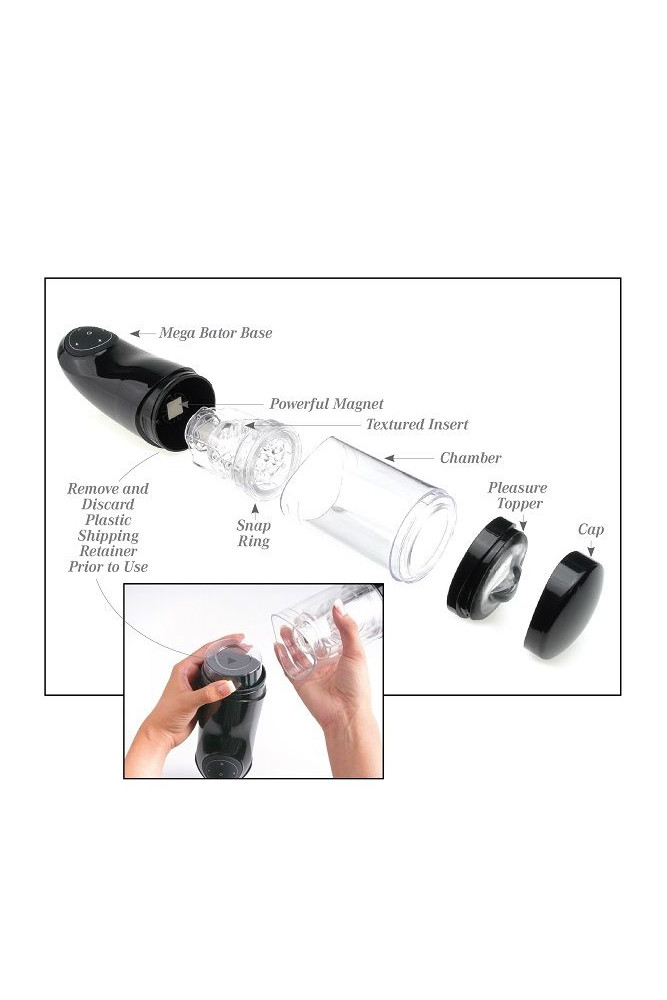 EXTREME TOYZ - PDX MEGA BATOR USB MASTURBATORE MASCHIO VAGINA BIANCO