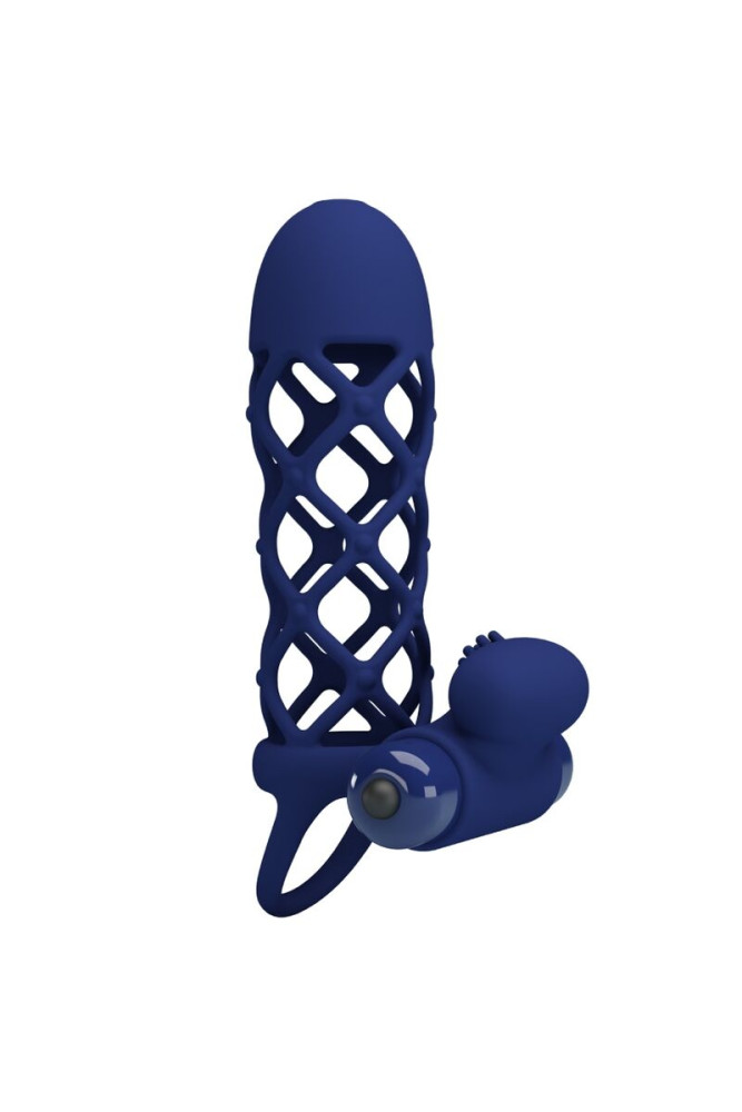 PRETTY LOVE - GIANN ANELLO VIBRATORE CON GUAINA IN SILICONE BLU