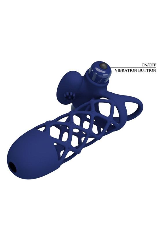 PRETTY LOVE - GIANN ANELLO VIBRATORE CON GUAINA IN SILICONE BLU