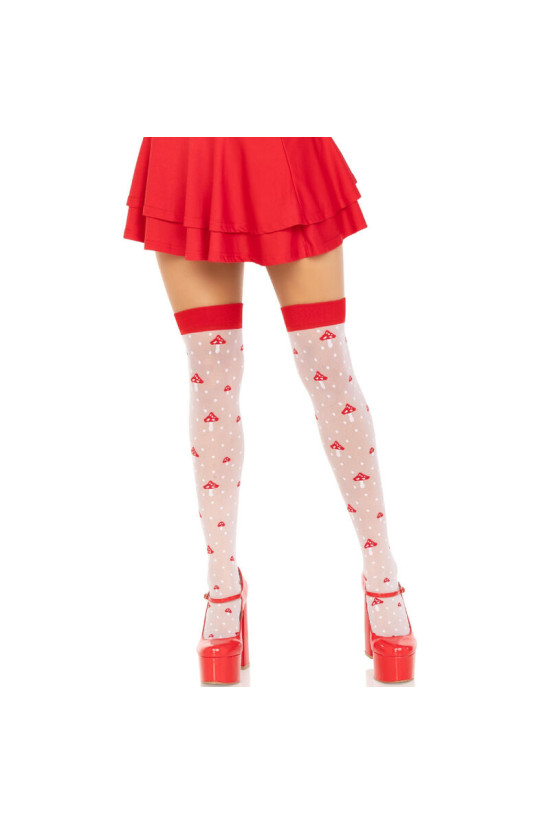 LEG AVENUE - CALZINI A FUNGO ROSSO/BIANCO