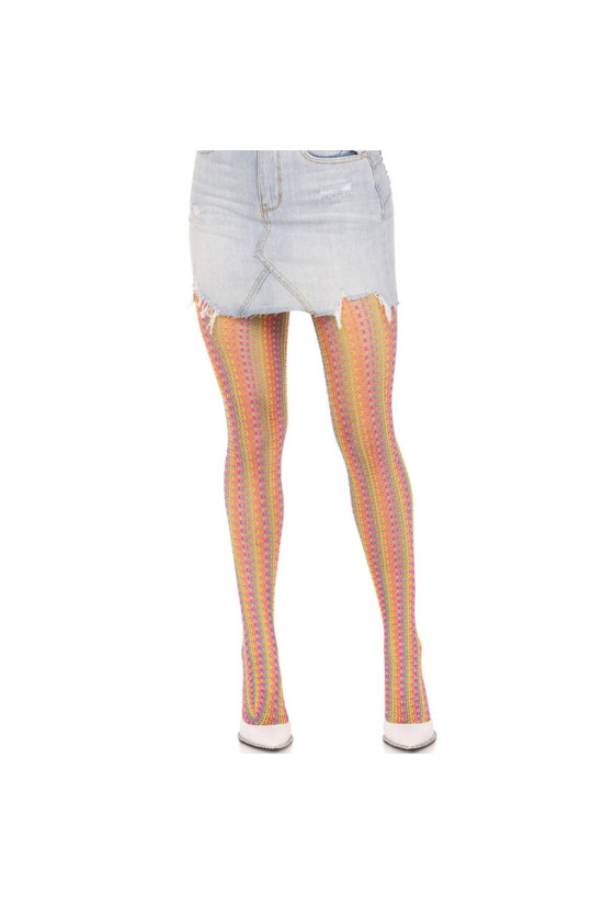 LEG AVENUE - CALZE ALL'UNCINETTO MULTICOLORE