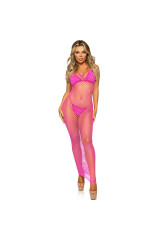 LEG AVENUE - ABITO LUNGO IN RETE FUCSIA TAGLIA UNICA