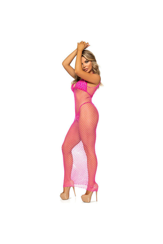 LEG AVENUE - ABITO LUNGO IN RETE FUCSIA TAGLIA UNICA