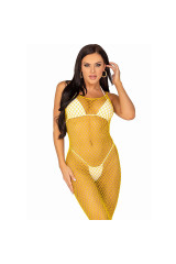 LEG AVENUE - ABITO LUNGO IN RETE GIALLO TAGLIA UNICA