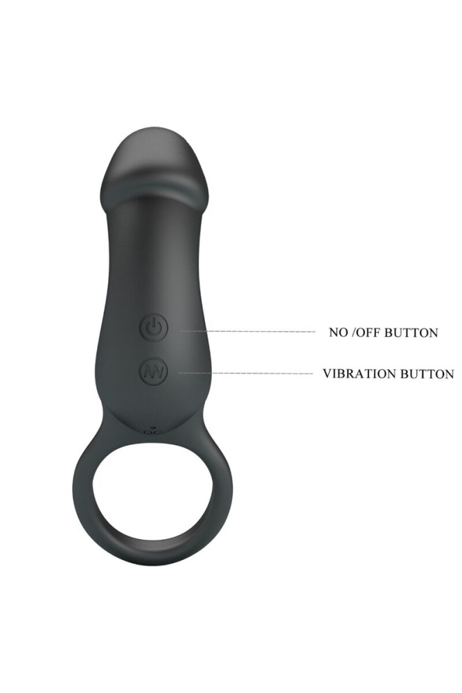PRETTY LOVE - TRAE ANELLO VIBRANTE CON STIMOLATORE NERO