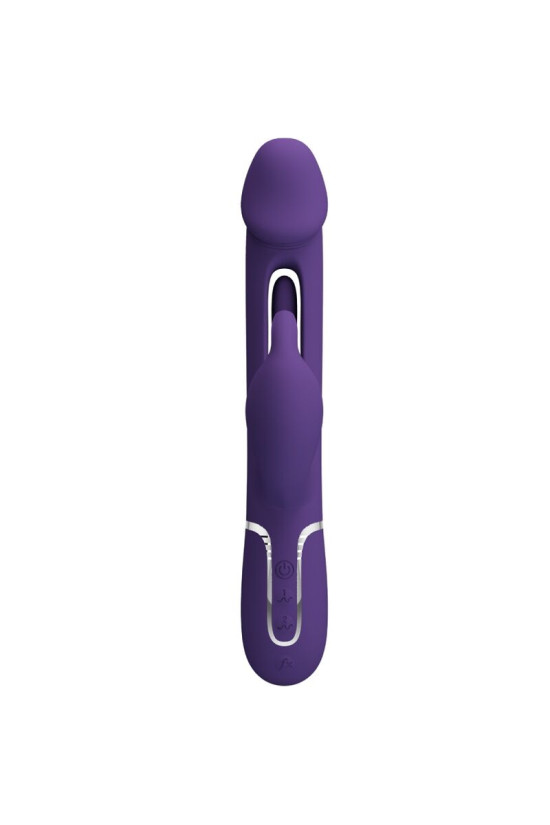 PRETTY LOVE - VIBRATORE MULTIFUNZIONE KAMPAS RABBIT 3 IN 1 CON LINGUA VIOLA