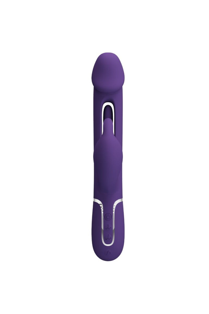 PRETTY LOVE - VIBRATORE MULTIFUNZIONE KAMPAS RABBIT 3 IN 1 CON LINGUA VIOLA