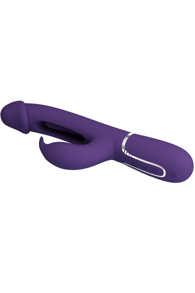 PRETTY LOVE - VIBRATORE MULTIFUNZIONE KAMPAS RABBIT 3 IN 1 CON LINGUA VIOLA