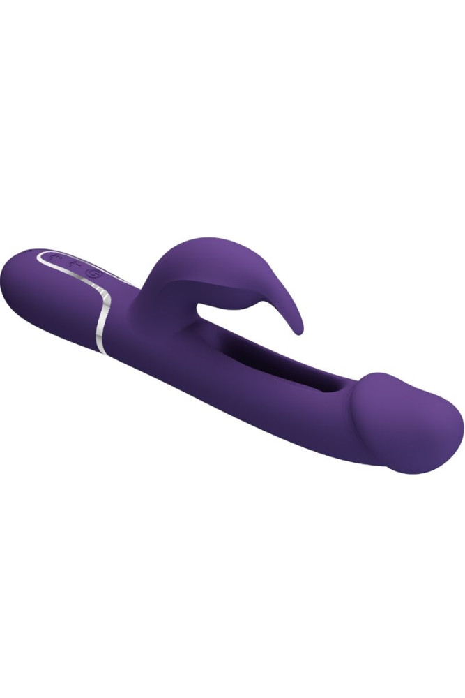 PRETTY LOVE - VIBRATORE MULTIFUNZIONE KAMPAS RABBIT 3 IN 1 CON LINGUA VIOLA