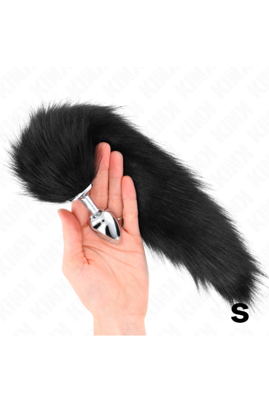 KINK - PLUG ANALE TAGLIA S 7 X 3 CM CON CODA SINTETICA 40 CM NERO