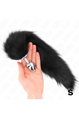 KINK - PLUG ANALE TAGLIA S 7 X 3 CM CON CODA SINTETICA 40 CM NERO