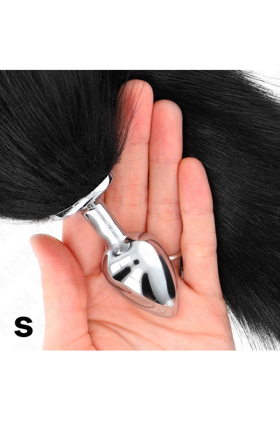 KINK - PLUG ANALE TAGLIA S 7 X 3 CM CON CODA SINTETICA 40 CM NERO