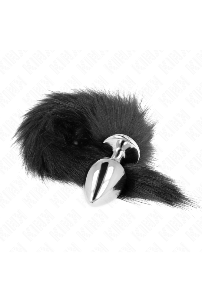 KINK - PLUG ANALE MISURA L 10 X 4 CM CON CODA SINTETICA 40 CM NERO