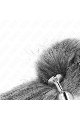 KINK - PLUG ANALE TAGLIA S 7 X 3 CM CON CODA SINTETICA 40 CM GRIGIO