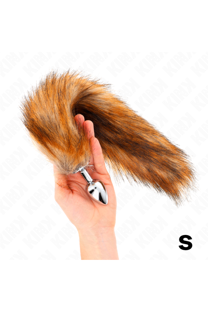 KINK - PLUG ANALE TAGLIA S 7 X 3 CM CON CODA SINTETICA 40 CM MARRONE