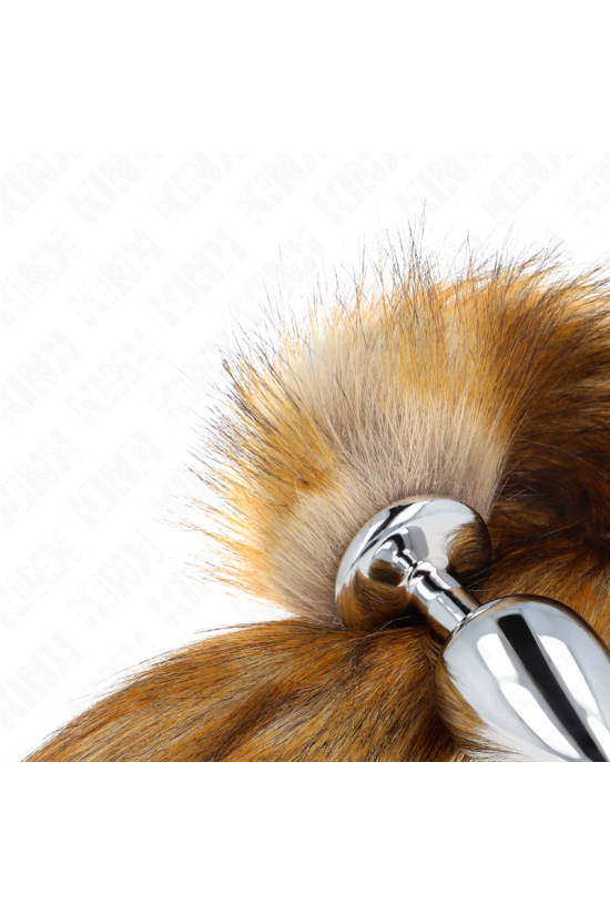 KINK - PLUG ANALE MISURA L 10 X 4 CM CON CODA SINTETICA 40 CM MARRONE