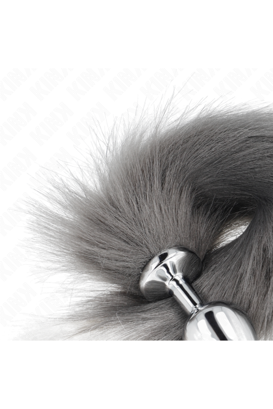 5 CM CON CODA SINTETICA 40 CM GRIGIO E BIANCO