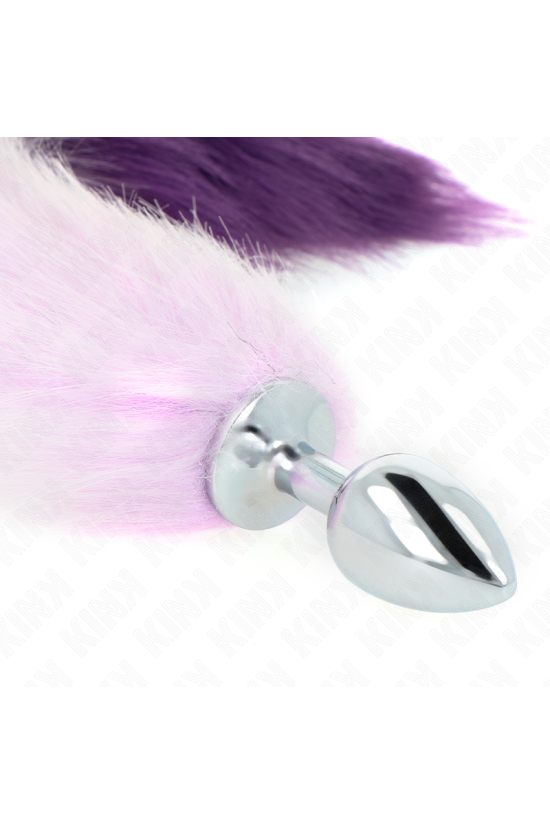 KINK - PLUG ANALE TAGLIA S 7 X 3 CM CON CODA SINTETICA 40 CM VIOLA