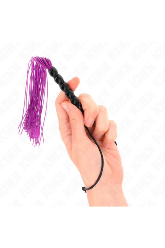 KINK - MINI FRUSTA IN SILICONE CON 6 PERLINE VIOLA 26 CM