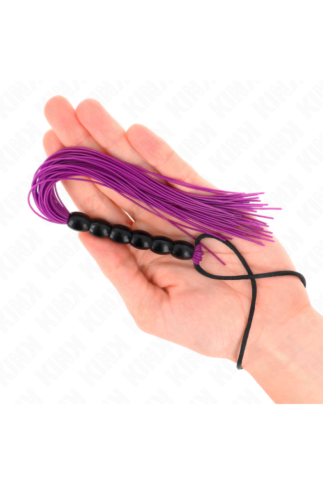 KINK - MINI FRUSTA IN SILICONE CON 6 PERLINE VIOLA 26 CM