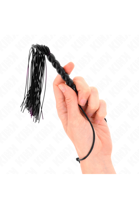 KINK - MINI FRUSTA IN SILICONE CON 6 PERLINE NERE 26 CM