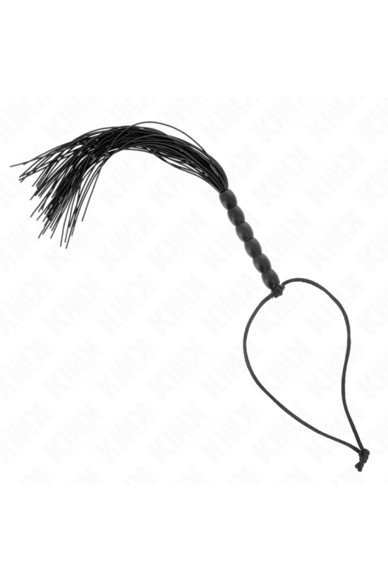 KINK - MINI FRUSTA IN SILICONE CON 6 PERLINE NERE 26 CM