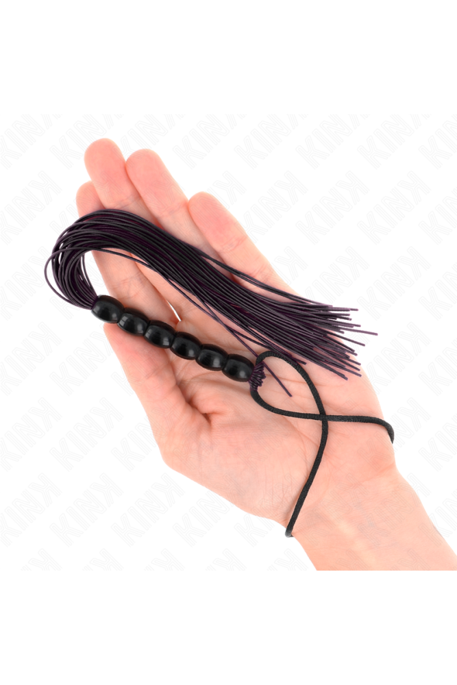 KINK - MINI FRUSTA IN SILICONE CON 6 PERLINE NERE 26 CM