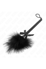 KINK - BACCHETTA IN CORDA DI NYLON CON PIUME TICKLE E FIOCCO NERO 25 CM