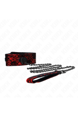 KINK - COLLANA IN PIZZO CON CINTURA CON CINTURA IN VERA PELLE 105 CM / 44 X 5