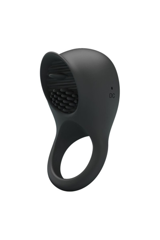 PRETTY LOVE - ANELLO VIBRANTE PER PENE CON LINGUA NERA