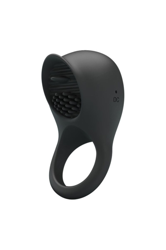 PRETTY LOVE - ANELLO VIBRANTE PER PENE CON LINGUA NERA