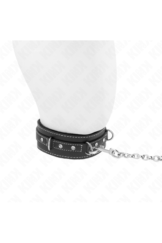 KINK - COLLANA IN PELLE PVC CON CINTURA 105 CM RIVETTO STRASS 41.5 X 4 CM