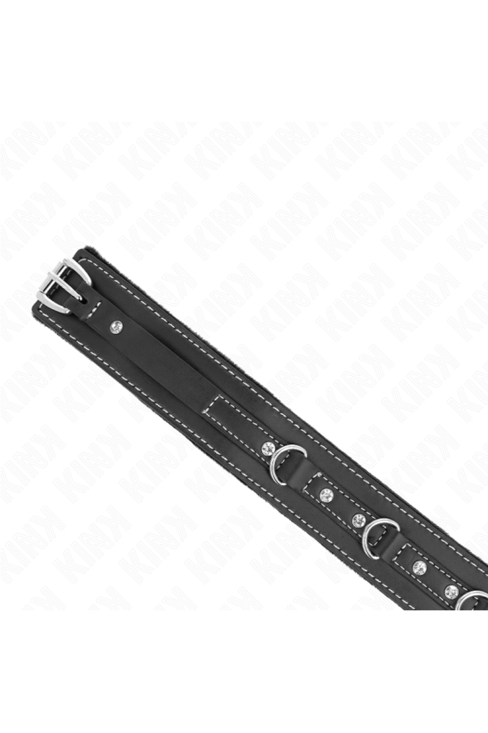 KINK - COLLANA IN PELLE PVC CON CINTURA 105 CM RIVETTO STRASS 41.5 X 4 CM
