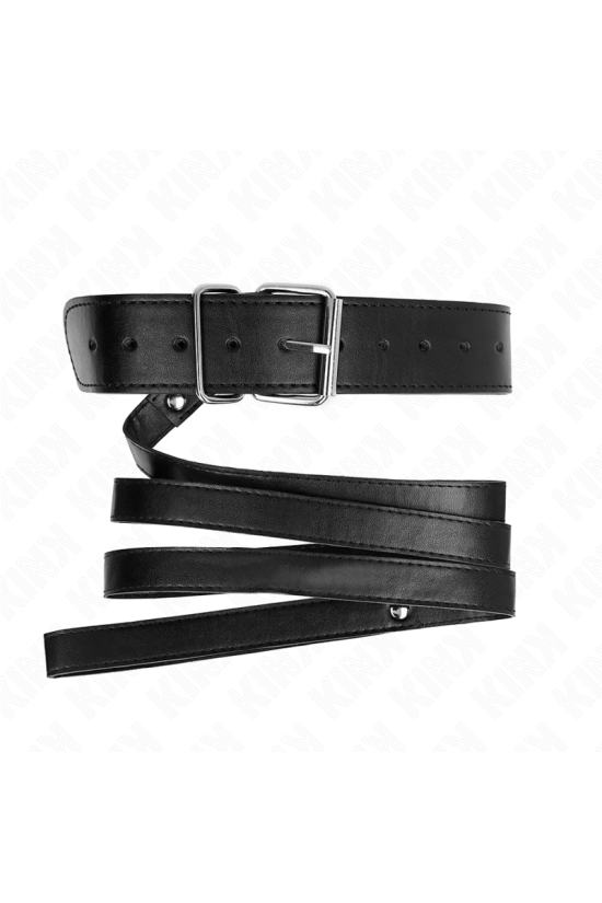 KINK - COLLANA CON CINTURA 116 CM NERO CINTURINO REGOLABILE 32-50 CM X 8 CM