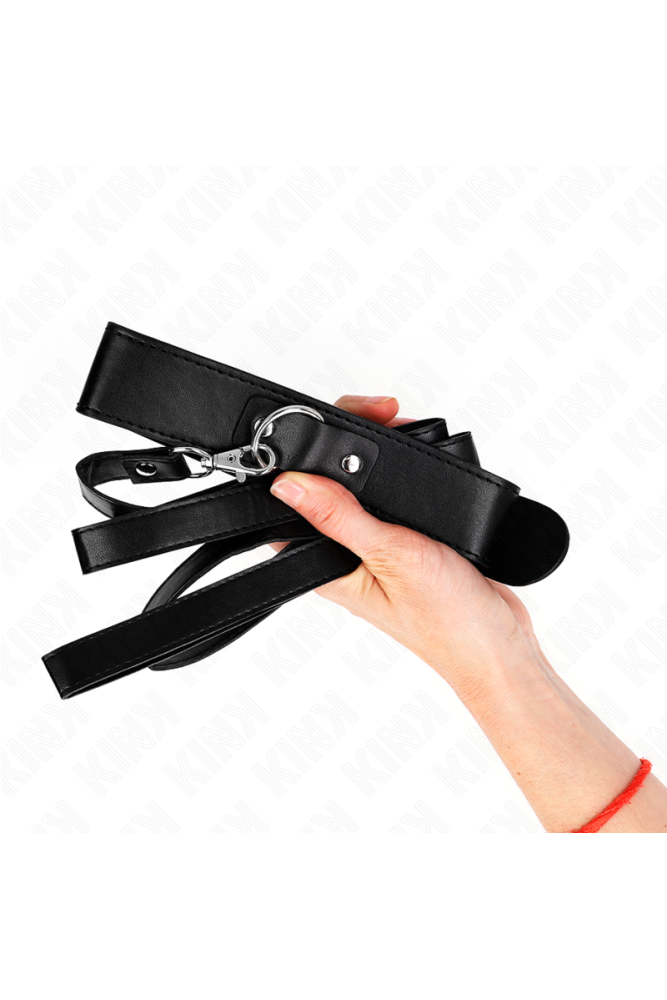 KINK - COLLANA CON CINTURA 116 CM NERO CINTURINO REGOLABILE 32-50 CM X 8 CM